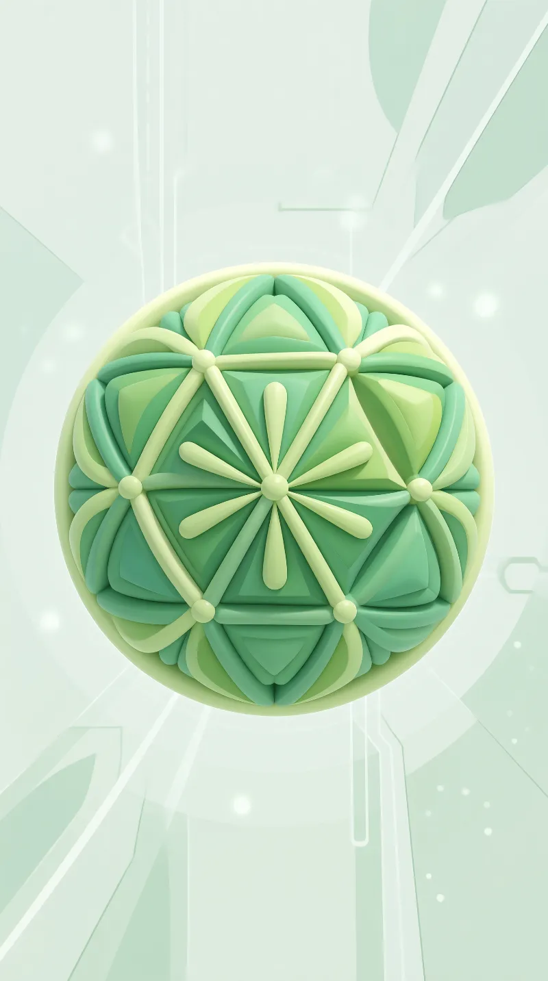 Mint Geometric Sphere — Faceted Study