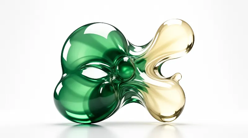 Green and Gold Glass Blob