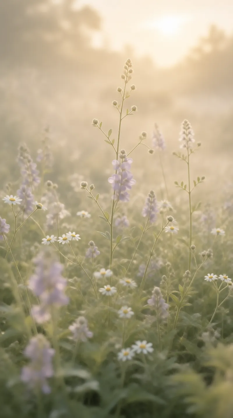Sunlit Meadow Blossoms Landscape