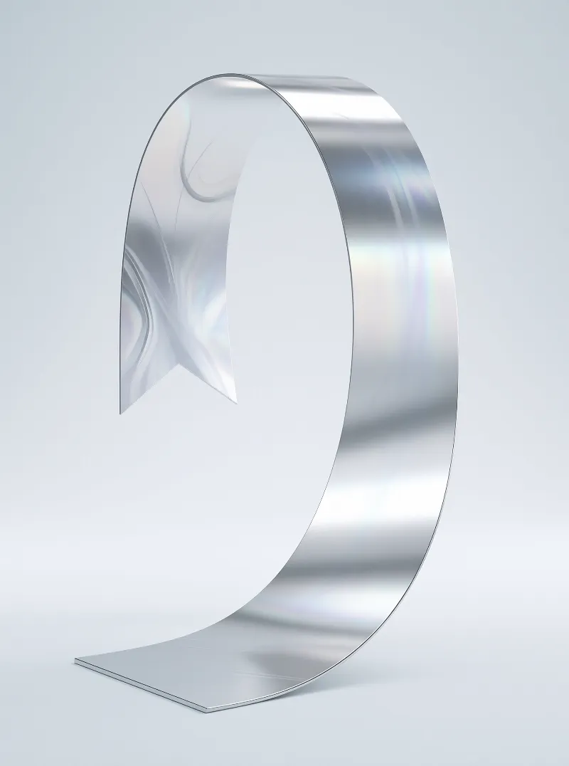 Silver Curved Metal Structure