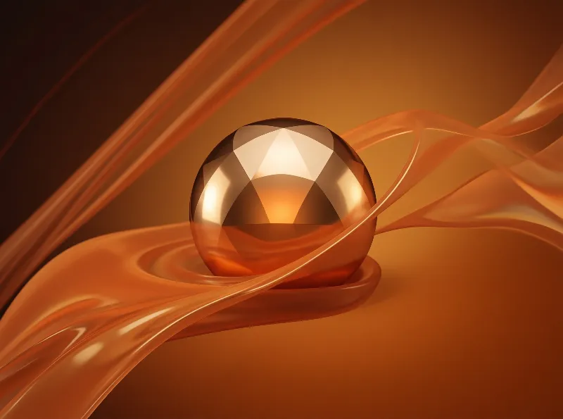 Faceted Sphere in Amber Flow