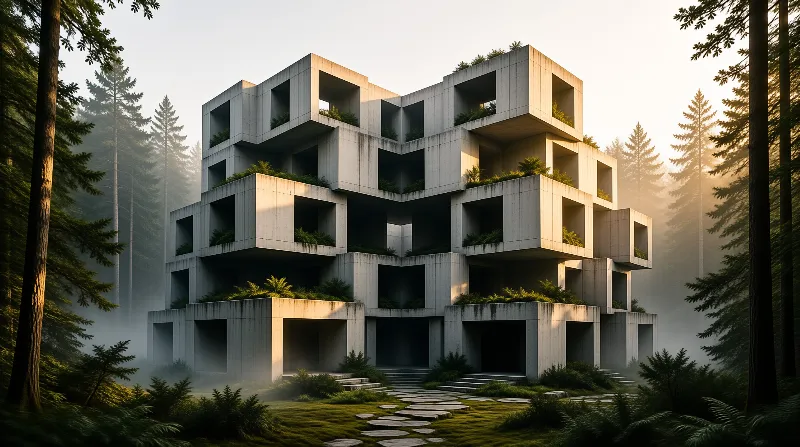 Brutalist Forest Sanctuary