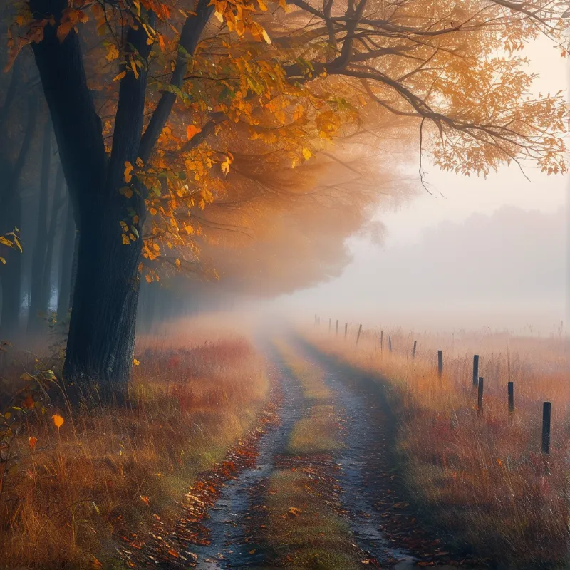 Misty Autumn Path