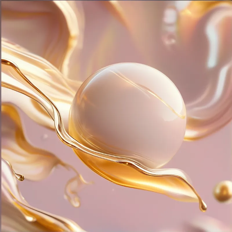 Abstract Gold Liquid Sphere