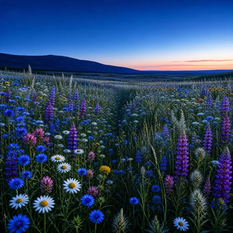 Wildflower Field at Dusk
