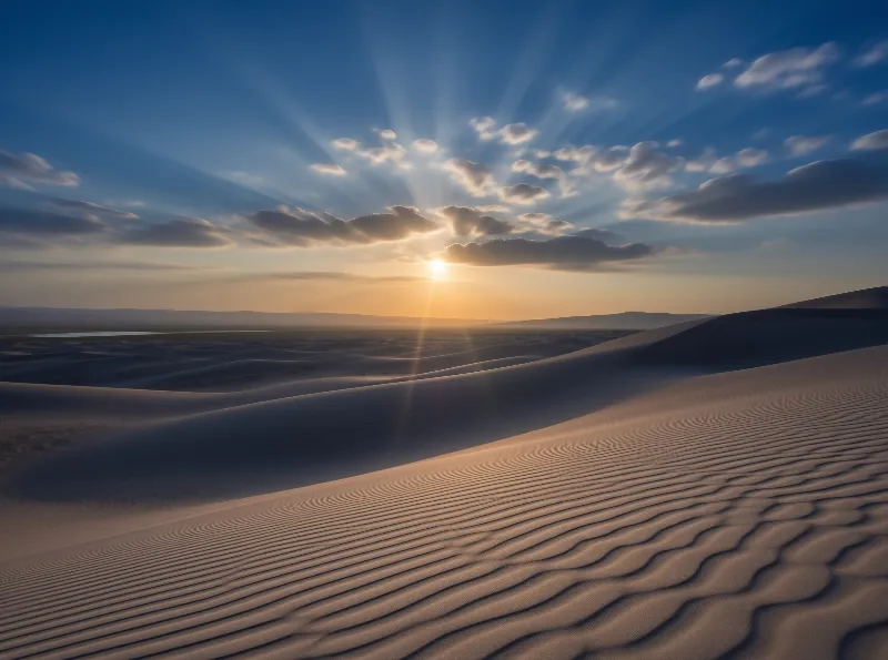 Sunrise Over Sand Dunes