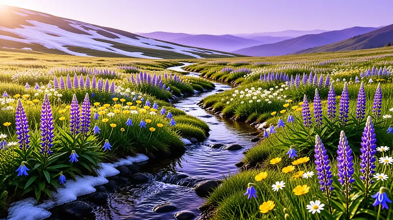 Alpine Wildflower Meadow Landscape