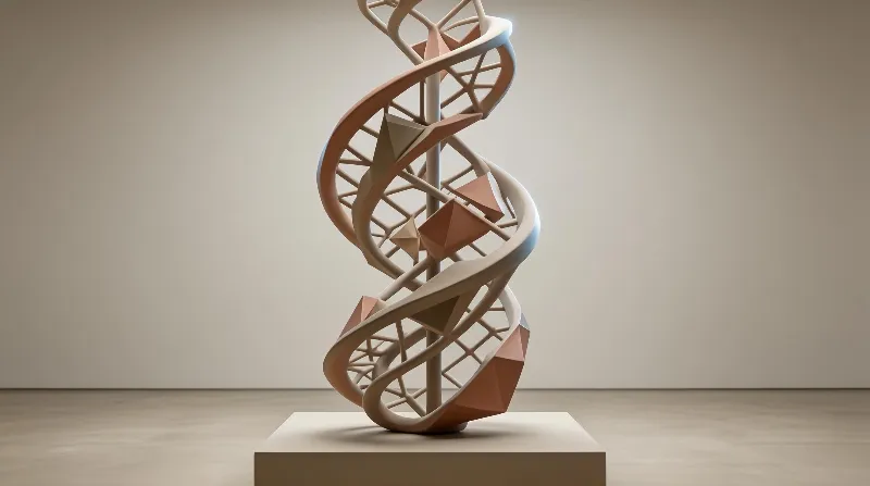 Abstract Spiral Geometric Sculpture