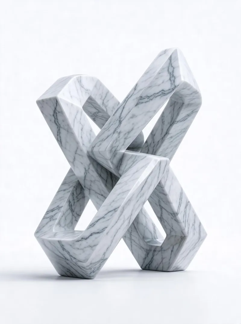 Marble X - shaped Sculpture