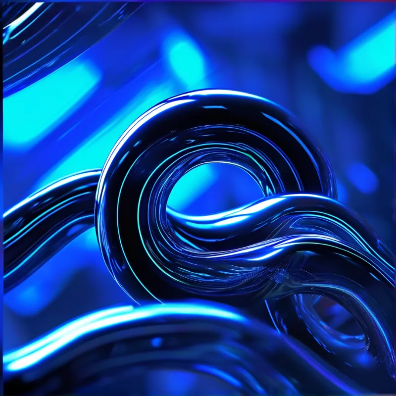 Blue Abstract Fluid Metal