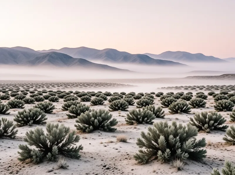 Misty Sagebrush Desert Valley