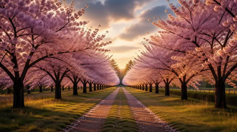 Magical Cherry Blossom Path