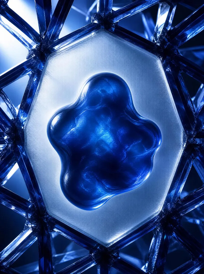 Blue Crystal Structure with Liquid Core