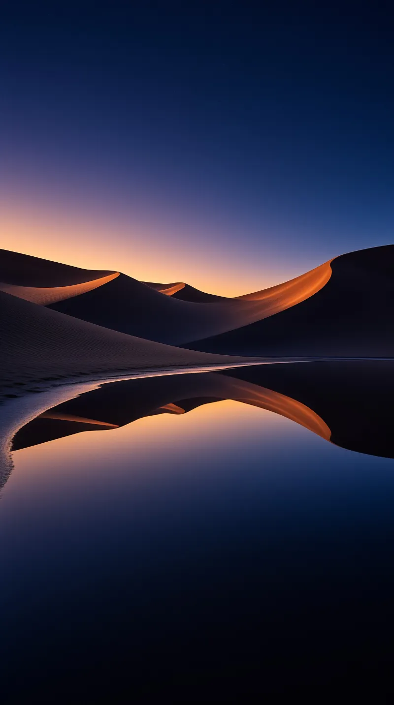 Dune Sunset Reflection