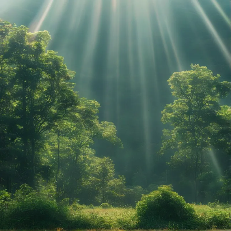 Sunbeams in the Forest