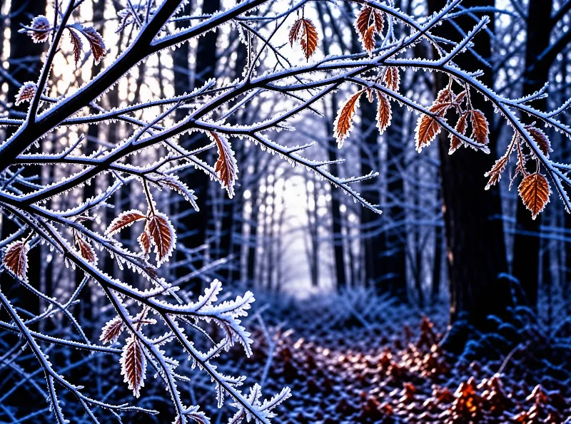 Frozen Branches in Winter