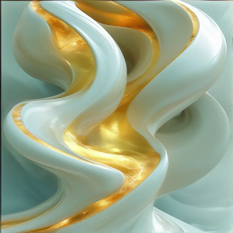 Abstract Liquid Gold and Cream