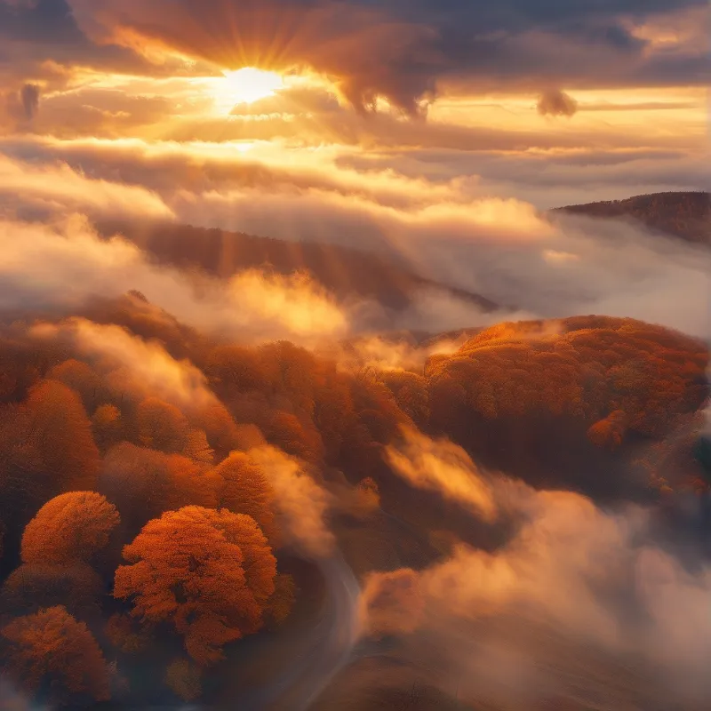 Sunlit Mountains and Clouds