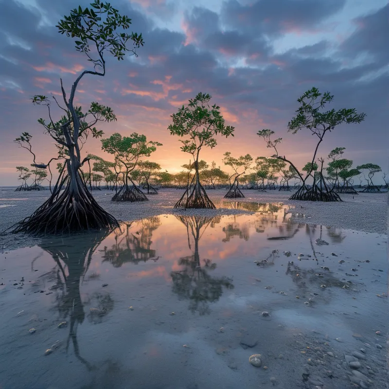 Mangrove Forest at Sunset