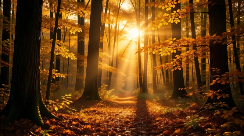 Sunlit Forest Path