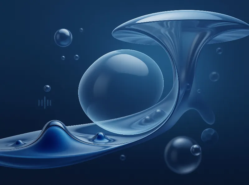 Abstract Blue Liquid Forms