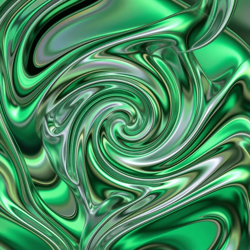 Abstract Green Liquid Swirl