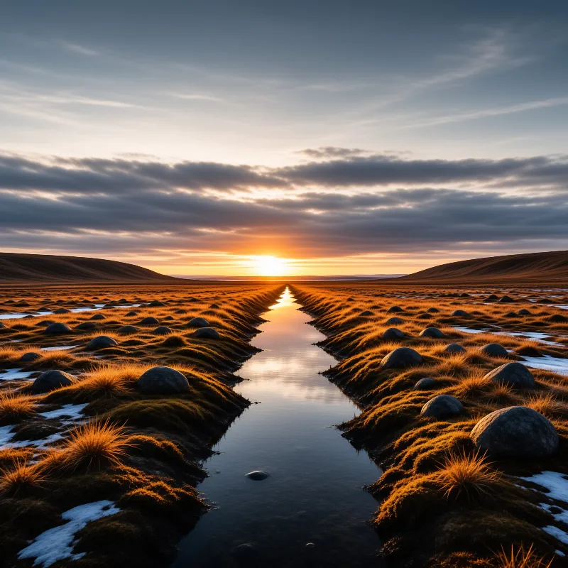 Sunset Over Serene Landscape