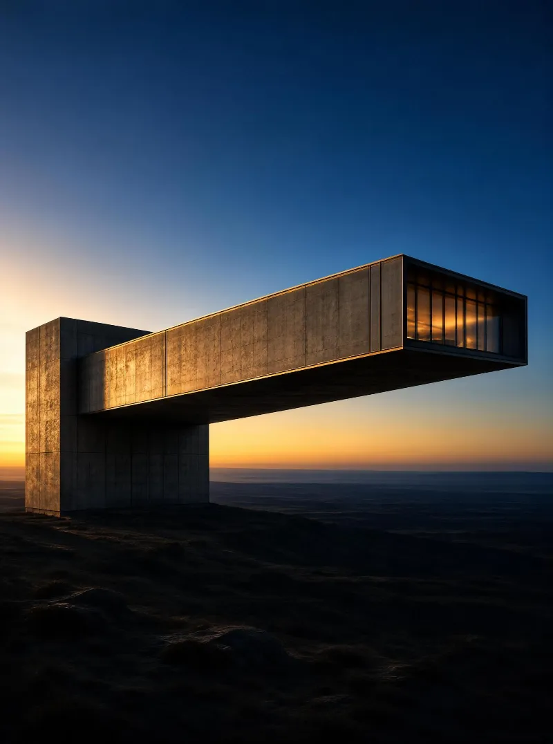 Cantilevered Concrete House