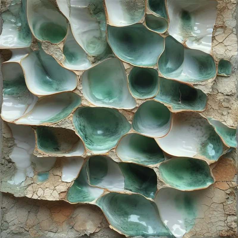 Glossy Green Mosaic Texture