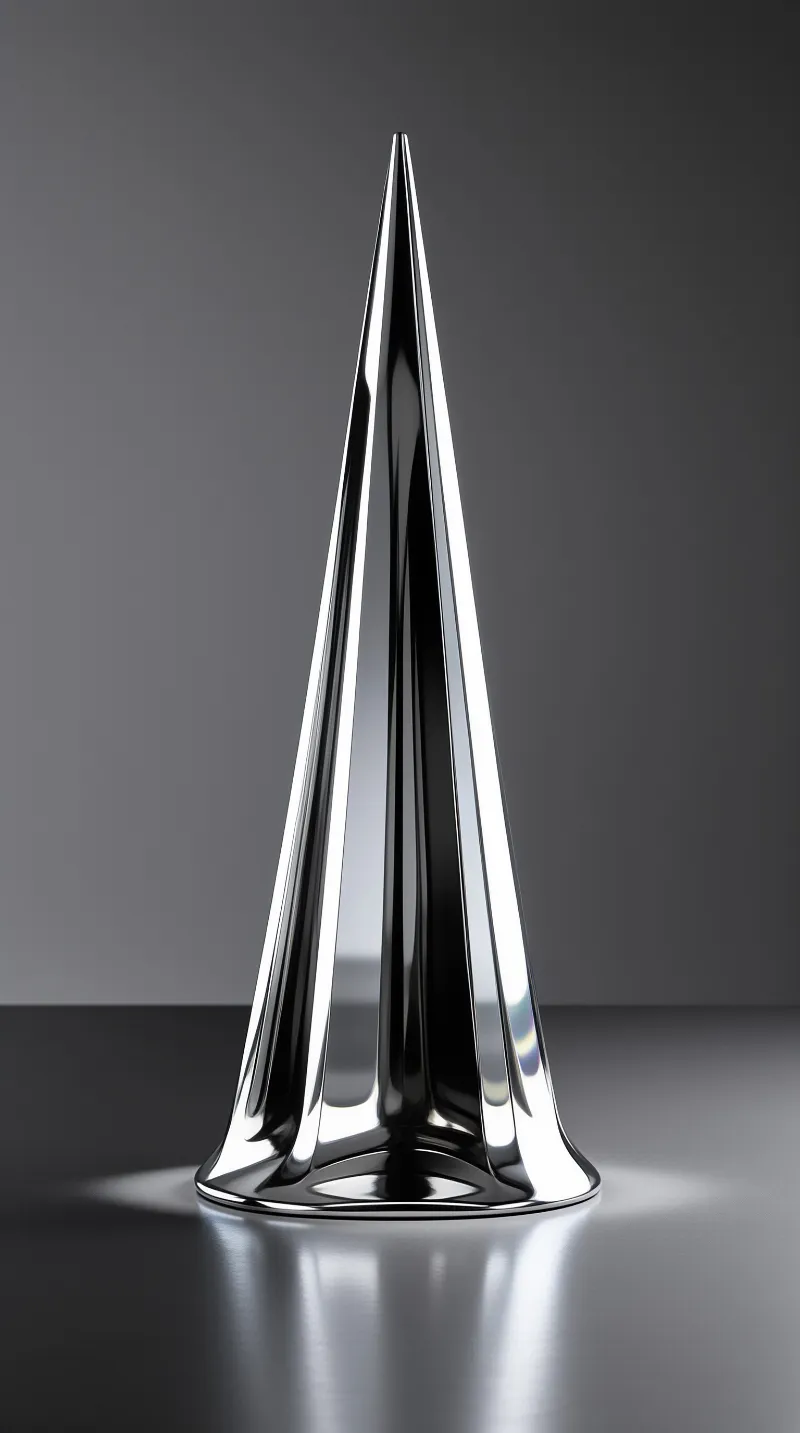 Sleek Chrome Spire Sculpture