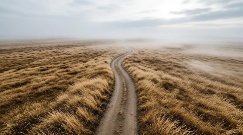 Winding Road in the Fog