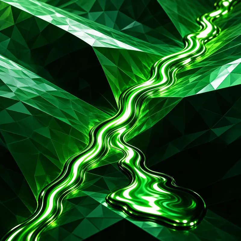 Green Liquid Abstract Art
