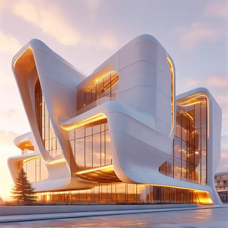 Futuristic White Building
