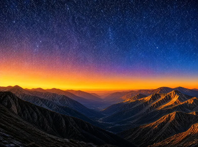 Starry Sky Over Mountains