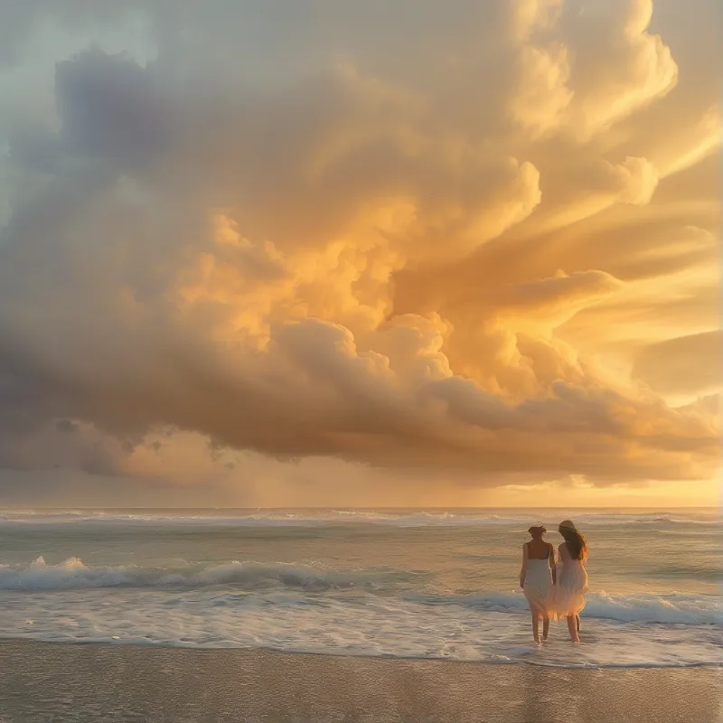 Golden Sunset Beach Walk