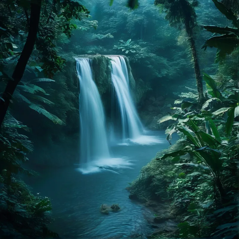 Jungle Waterfall Scene