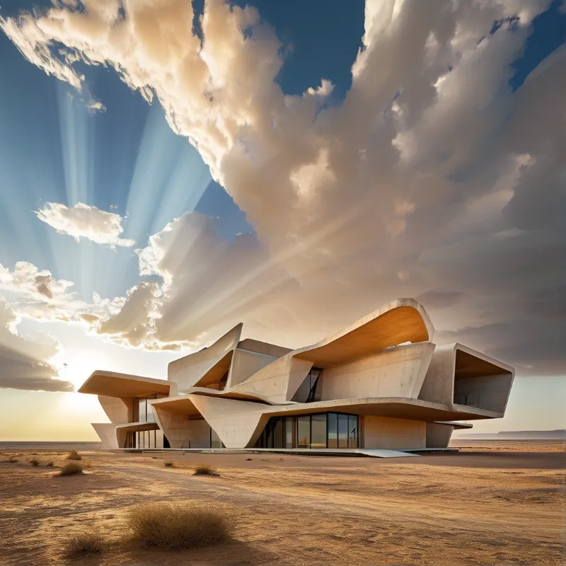 Sculptural Pavilion in Desert