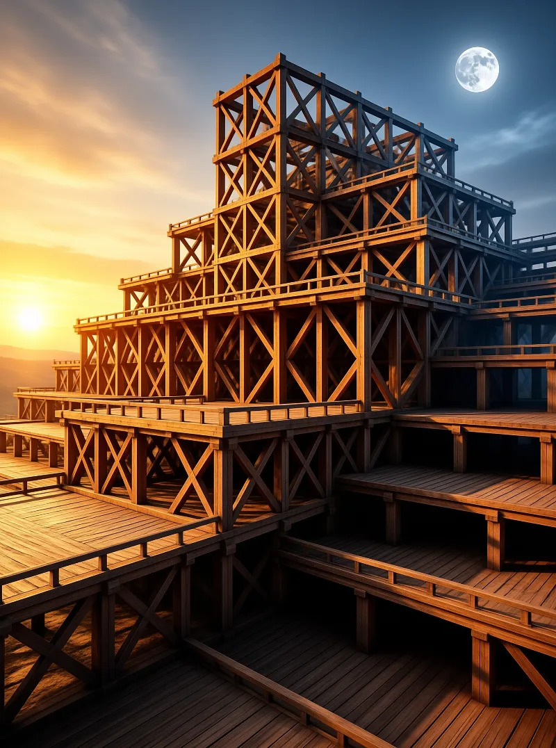 Sunset Wooden Structure