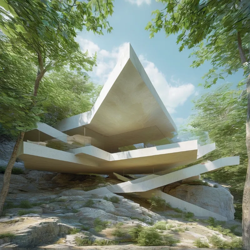 Futuristic Mountain Retreat
