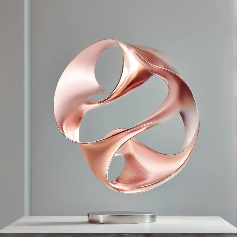 Rose Gold Abstract Sculpture