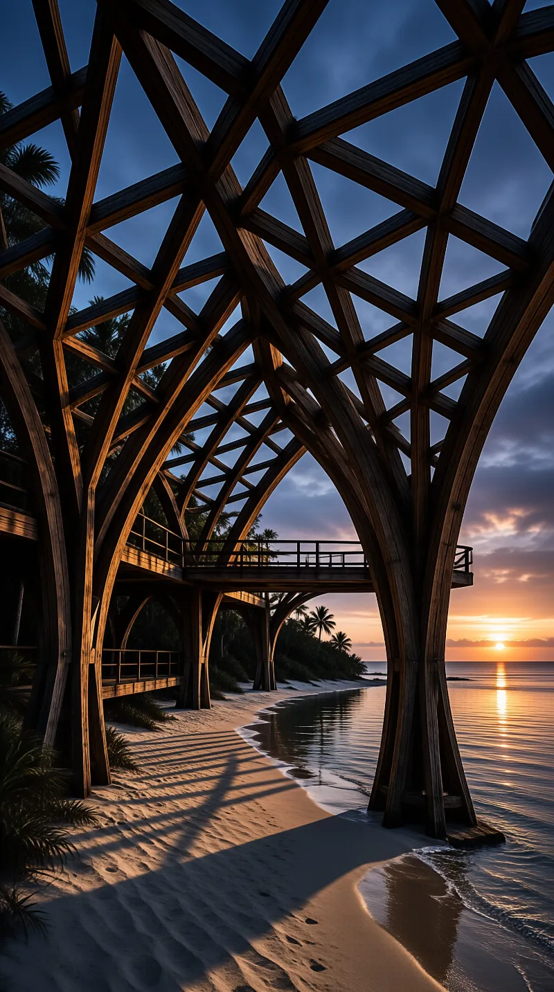Wooden Beach Pavilion