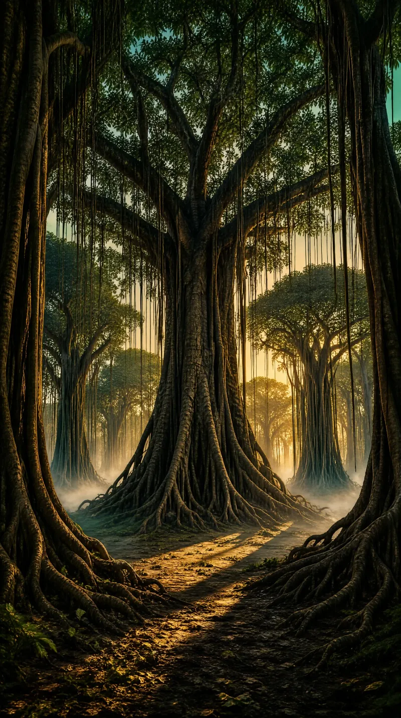 Majestic Forest with Giant Trees