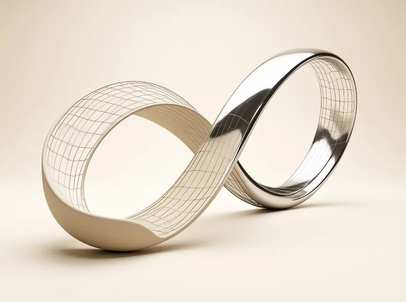 Interlinked Wireframe Rings