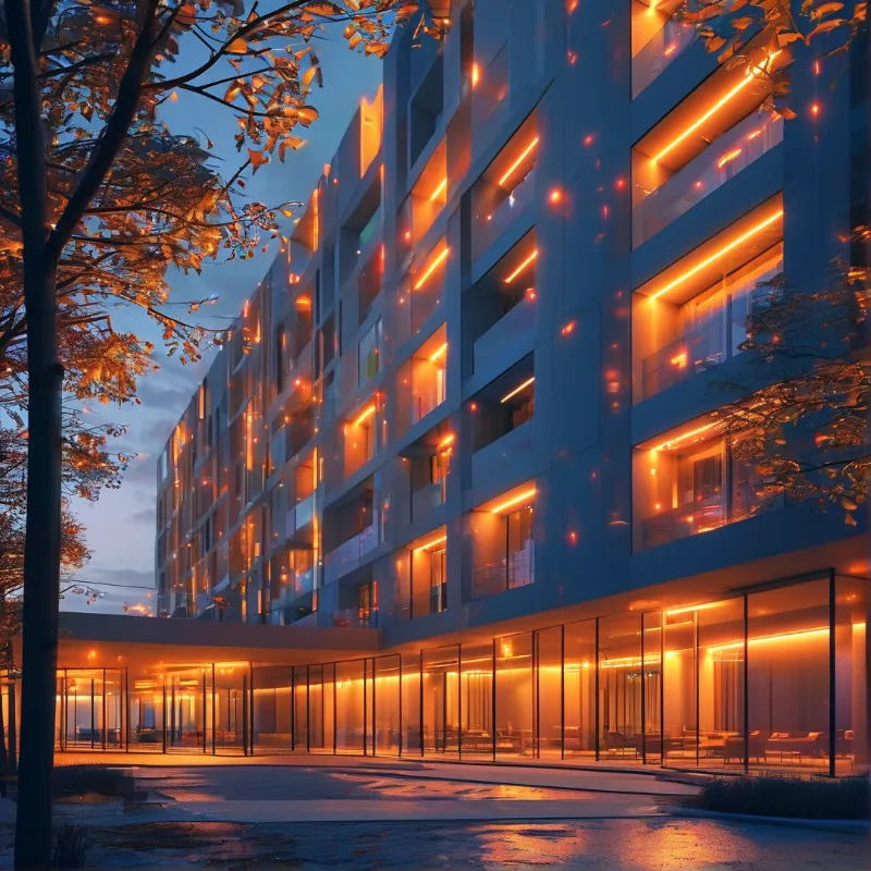 Modern Building at Dusk