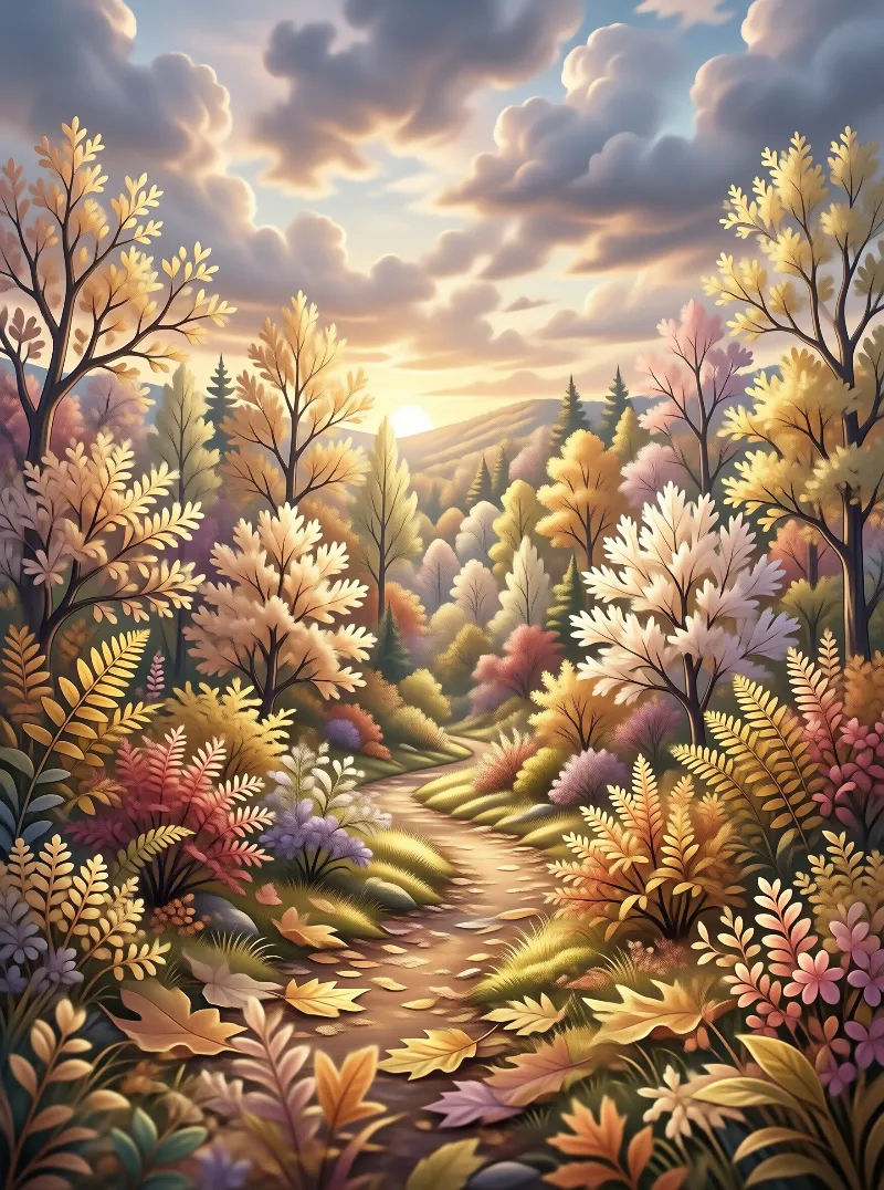 Sunlit Autumn Fantasy Path