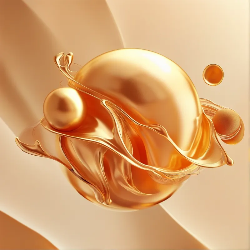 Abstract Golden Liquid Forms