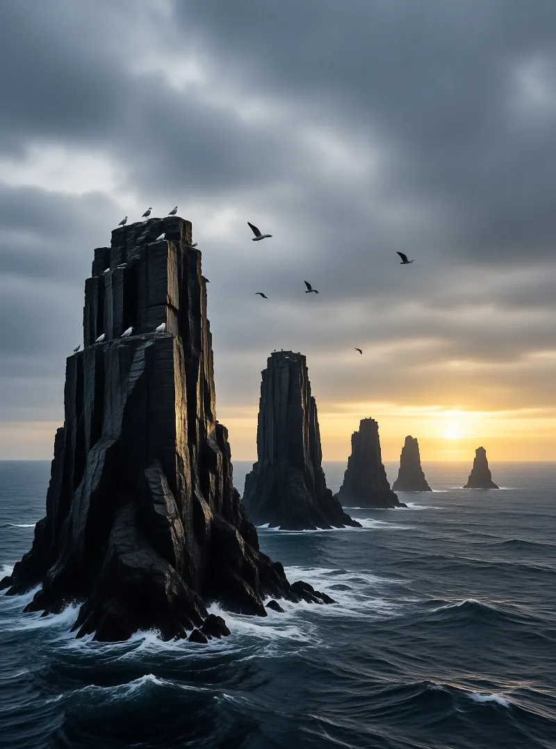 Sea Stacks at Sunset