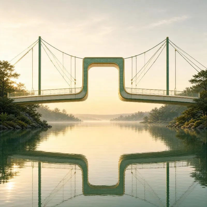 Suspended Bridge with Arched Center