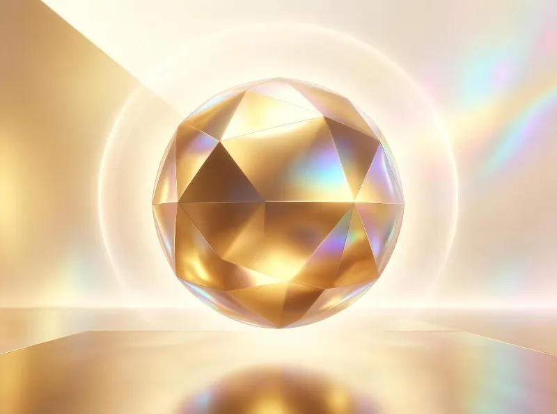 Golden Faceted Sphere