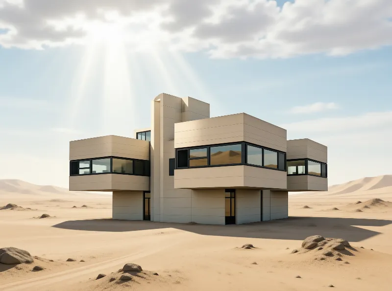 Desert Villa in Sunlit Dunes